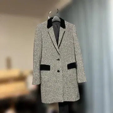 UNTITLED 그레이 블랙 롱 코트 사이즈 2