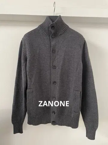 ZANONE CHIOTO 차콜 그레이 스탠드 카라 가디건 50