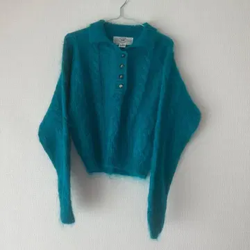 스웨터 니트 터콰이즈 파랑 블루 긴팔 상의 코트 자켓