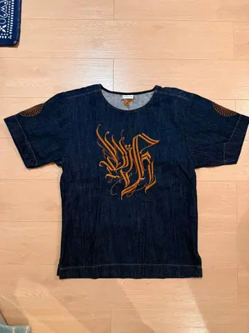 [ DRIES VAN NOTEN ] 자수 데님 반팔 셔츠