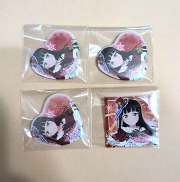 Aqours 징글벨이 멈추지 않아 쿠로사와 다이아 하트형 캔뱃지 스티커