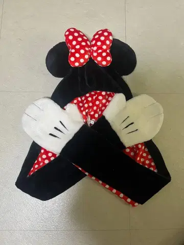 디즈니 미니 마우스 팬캡 머플러