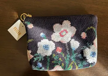 새상품 FEILER 꽃무늬 파우치 네이비