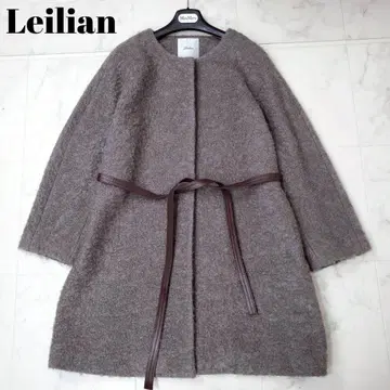 21년 새상품급 레리안 모헤어 혼방 빅 사이즈 샤기 노카라 벨티드 코트