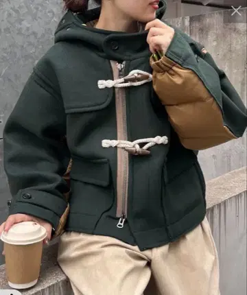 [ etsinta/에신타 ] 충전솜 멜톤 더플 코트 코트 아우터