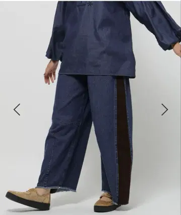 niko and - 리메이크풍 콤비 배럴 팬츠