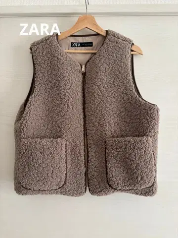ZARA 베이지 보아 베스트 L