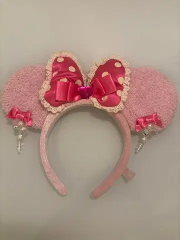 새상품급 Disney 미니 귀찌 머리띠 핑크