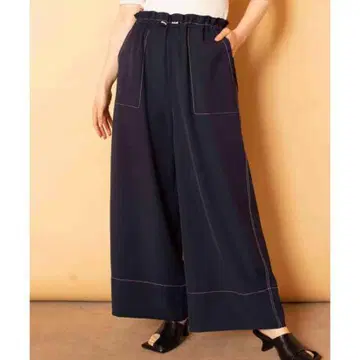 OSMOSIS 배색 스티치 와이드 팬츠