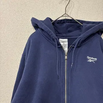 리복 후드티 지퍼 로고 네이비 미국 빈티지 의류 M 3450