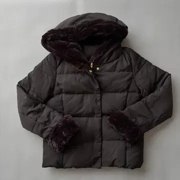 [ 미사용 새상품 ] 블랙 후드 부착 다운 자켓