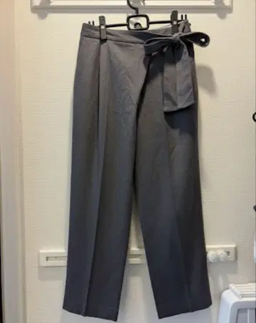 ADORE 아도어 울 와이드 팬츠 리본 포함 차콜 그레이 40 L