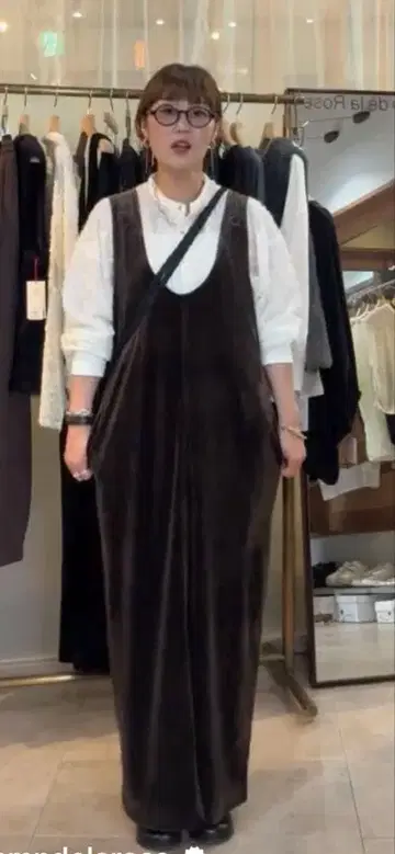 anuke 벨루어 U넥 원피스 브라운 38