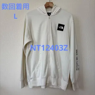 THE NORTH FACE 메시지 로고 후드티 화이트 남성용 L