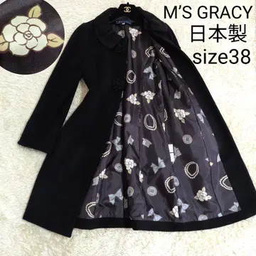 일본제 M'S GRACY 옷깃 탈부착 가능 코트 울 2way 38