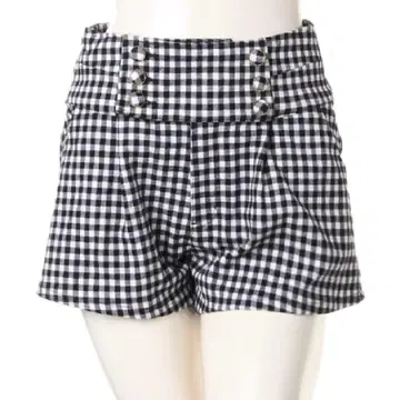 새상품급 깅엄 체크 하이웨스트 숏팬츠 여성용