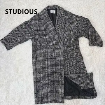 studious 스튜디오 체스터 코트 글렌체크 울 코트