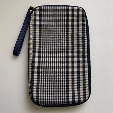 한정판 호보 니치 작은 서랍 파우치 린넨 내추럴 체크 호보 니치 수첩