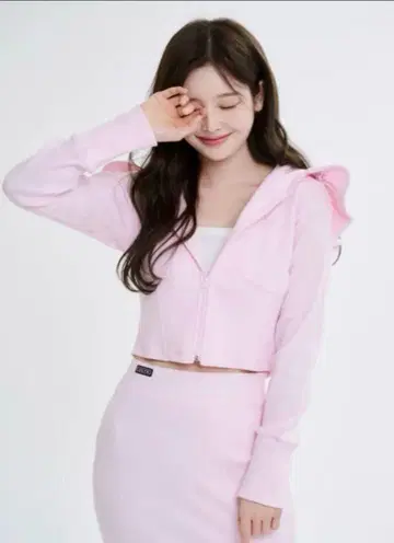 jiltu 후디 & 상의 (baby pink) 세트