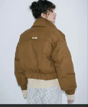 HANNE 숏 패딩 블루종 브라운