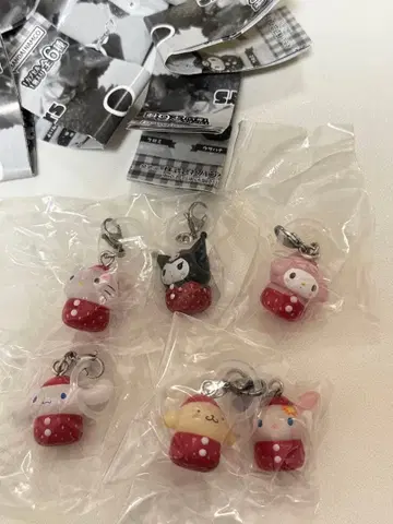 산리오 캐릭터즈 딸기 메지루시 액세서리 전 6종 컴플리트 세트