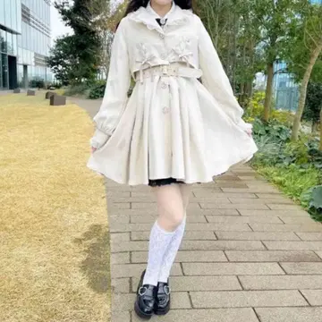 ROJITA 로지타 시어 프릴 트렌치코트 베이지