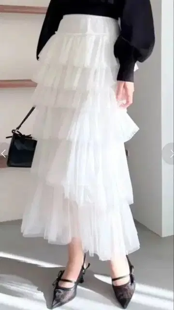 dazzlin 티어드 튤 스커트