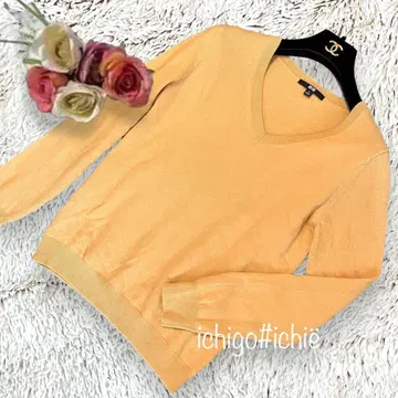 UNIQLO 캐시미어 100% V넥 스웨터 S 머스타드 FM-647