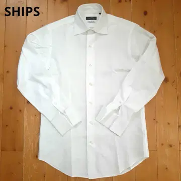 새상품급 SHIPS 쉽스 화이트 셔츠 프렌치 커프스 일본제