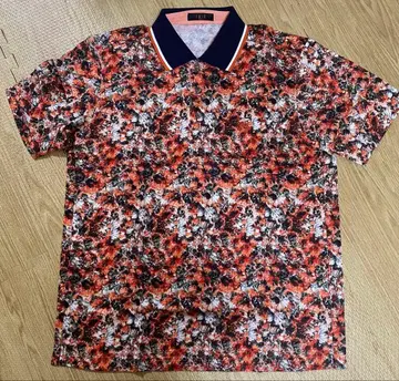 DAKS 꽃무늬 골프 반팔 피케 셔츠 남성용