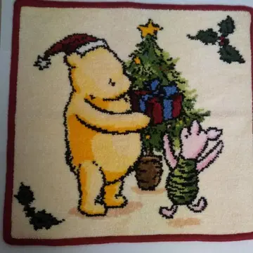 곰돌이 푸 피글렛 크리스마스 셔닐 손수건