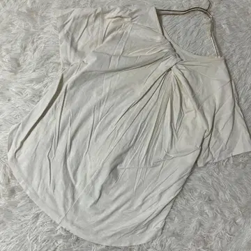 GALLARDAGALANTE 드레이프 반팔 티셔츠 아이보리 면 100%