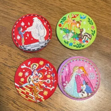 자수 캔뱃지 4개 세트