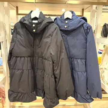 sono 티어드 플레어 다운 자켓 블랙