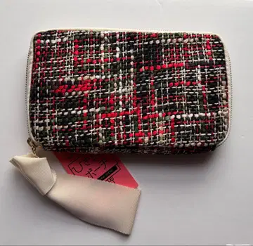 호보니치 히키다시 파우치 언니 홈스펀 채색 격자 새상품 미사용 완판템