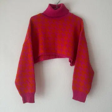 NASTYGAL 크롭 터틀넥 니트 스웨터 상의 짧은 기장 긴팔