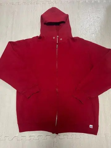 러셀 애슬레틱 90s 빨간색 집업 후드티 L 사이즈