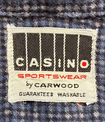 60's CARWOOD 프린트 플란넬 셔츠 BOX 3버튼 초레어