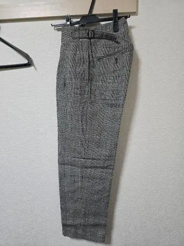 edifice 글렌체크 슬랙스 2턱 벨트리스