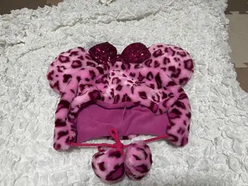 디즈니 레오파드 무늬 팬캡 미니 핑크