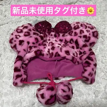 디즈니 레오파드 무늬 팬캡 미니 핑크