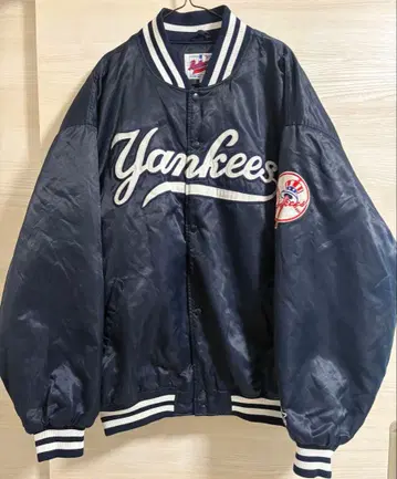 스타터 MLB 양키스 자수 바시티 자켓 네이비 레어 2XL 90s