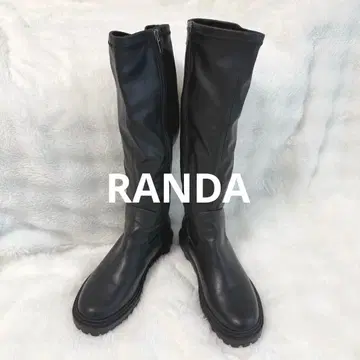 [ RANDA ] 롱 부츠 블랙 L 우천 겸용 새상품급