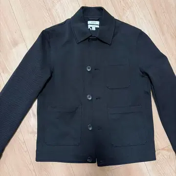 COS 저지 트윌 셔츠 자켓 블랙 XS