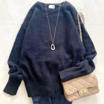 새상품급 그린 라벨 릴랙싱 헤어리 크루넥 니트 풀오버