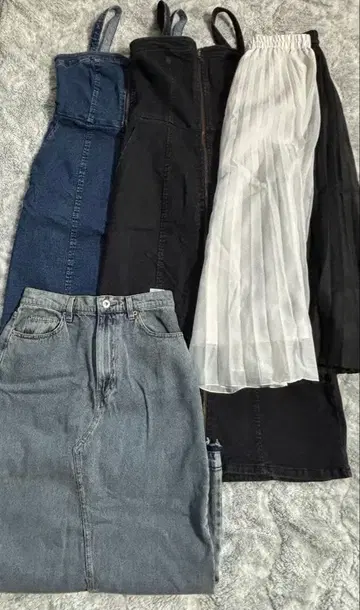 GU 집업 데님 스커트 원피스 플레어 스커트 묶음 판매