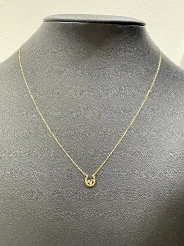 스타 주얼리 K10 말발굽 목걸이 약 40cm 메레 다이아 1개 빠짐