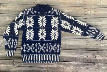 McGregor 네이비 눈꽃 스웨터 M 모 100%