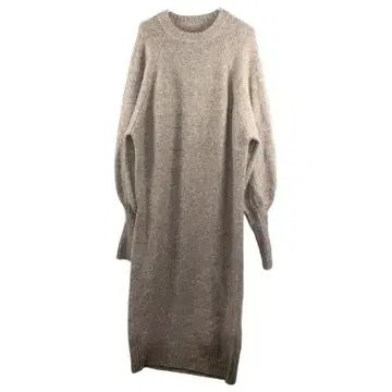 롱 니트 원피스 그레이지 M 상당 크루넥 긴팔 체형 커버 가을/겨울