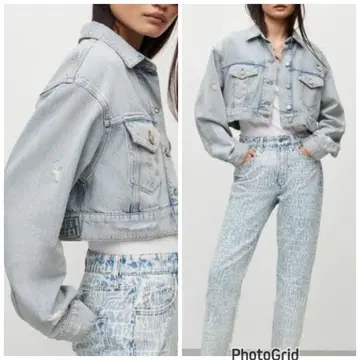 올세인츠 CONA CROPPED DENIM JACKET